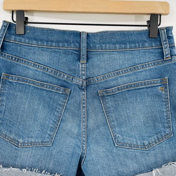 Madewell Womens Jean Shorts Sz 26 High Rise Boyshorts Button Fly Cut Off Denim - Picture 5 of 9